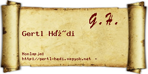 Gertl Hédi névjegykártya